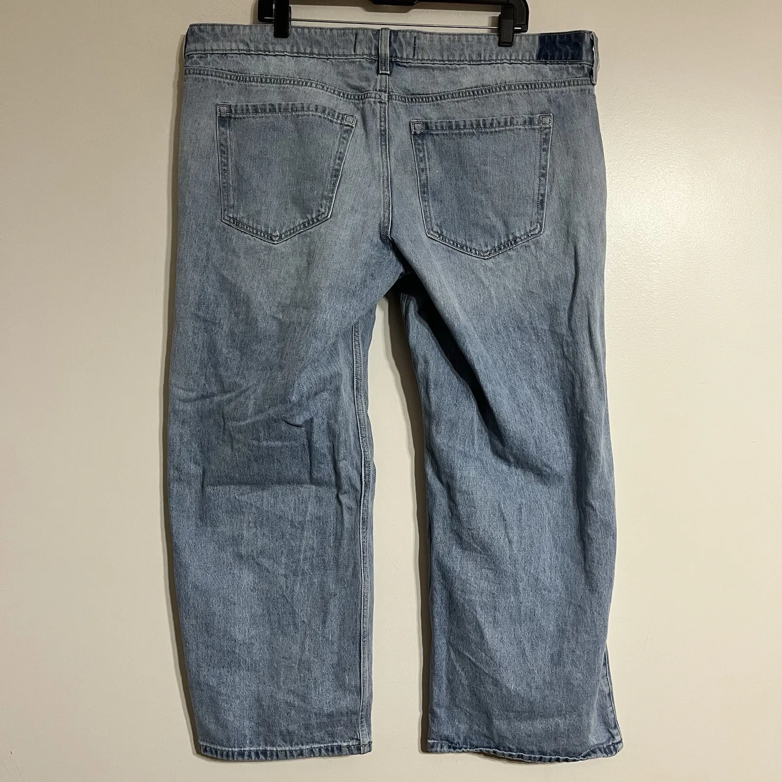 Hollister Low Rise Baggy Wide Leg Jeans Light Wash Size 18 W34 Hip Hop Skater - Image 9