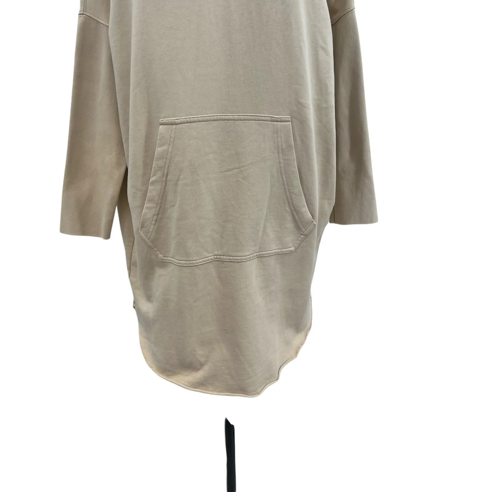 AllSaints Xonda Hoodie Dress Sweatshirt Zip 1/4 Zip Beige Cream Size Small - Image 7