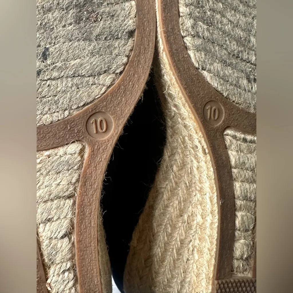 J Crew Shoes Womens 10 Seville Espadrille High Pump Blue Canvas‎ Wedge Casual - Image 14