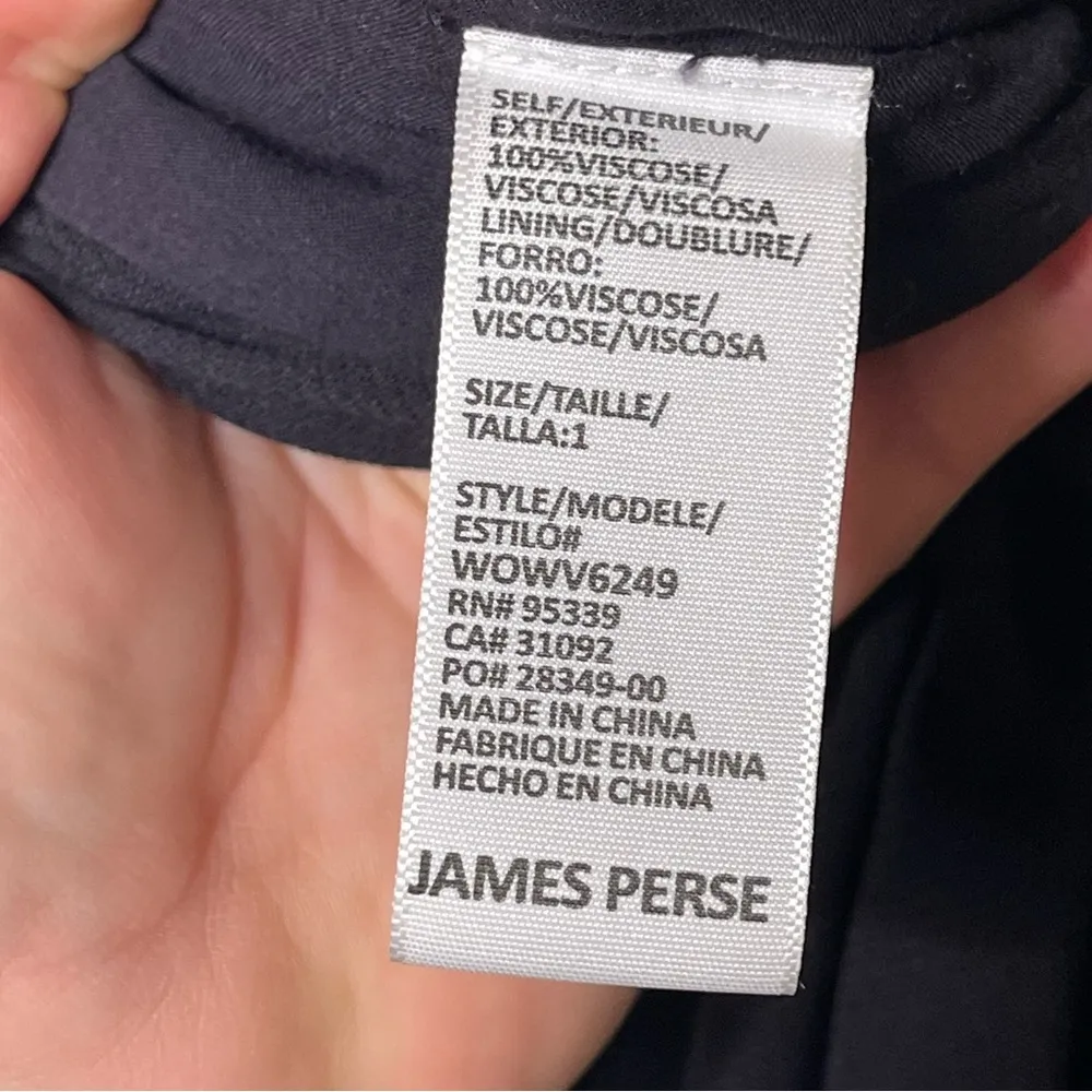 JAMES PERSE Crepe Sleeveless Jumpsuit In Carbon Black V neck sz 1 US S - Image 7