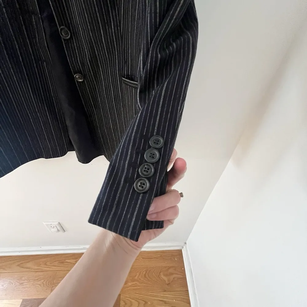 Piazza Sempione Italy Womens Wool Pinstripe Suit Jacket Blazer IT 44 / US 8 - Image 6