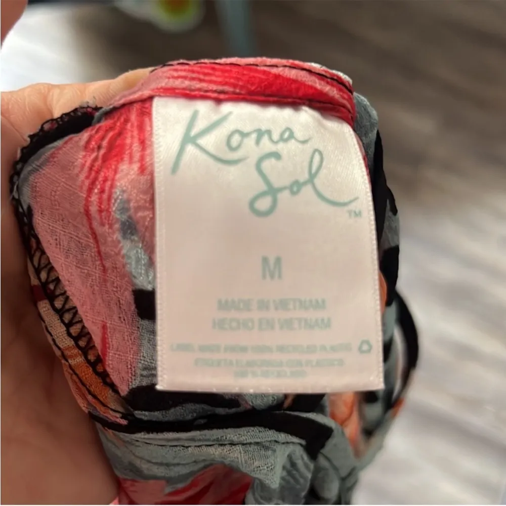 New Kona Sol Multicolor Floral Swim Cover Up Size Medium - Image 5