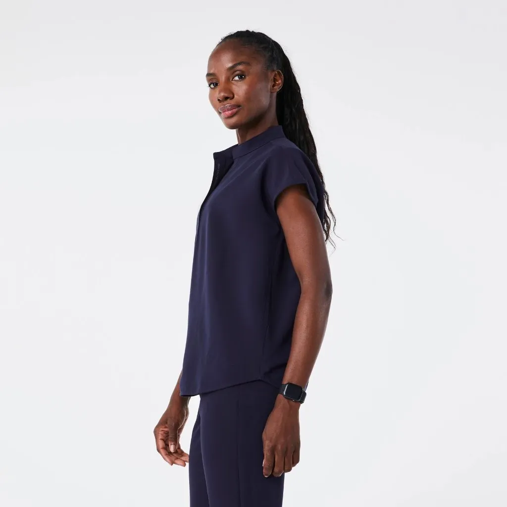 FIGS  Rafaela Oversized Scrub Top in Navy, Size Large - Image 3