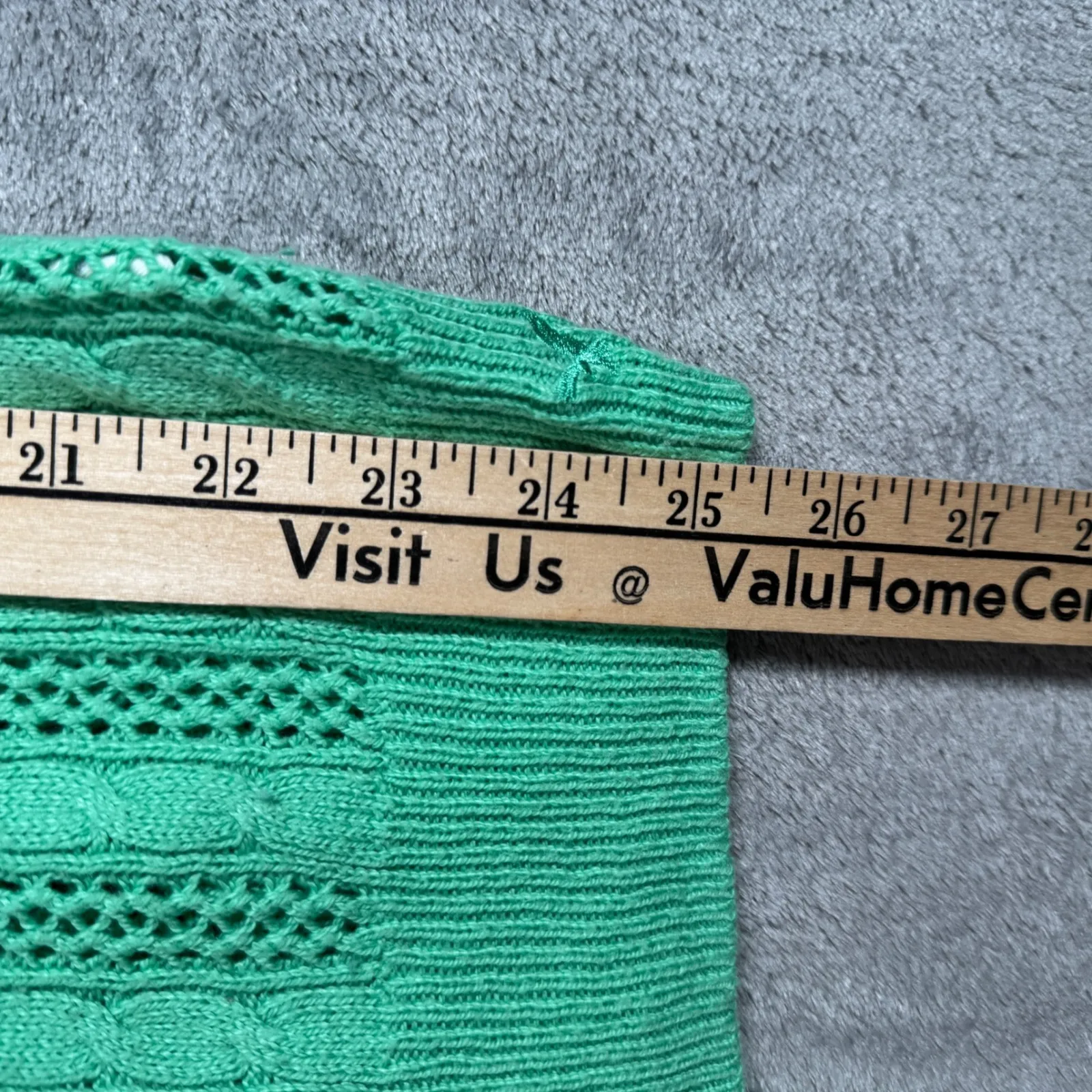 American Eagle Outfitters Sweater Women Small Green Open Knit‎ Button Cuff Y2K - Image 8