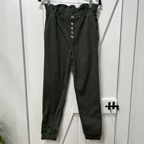 Veronica Beard Womens Tedi Tapered High Rise Pants 27 Green Paperbag Button Fly - Image 2