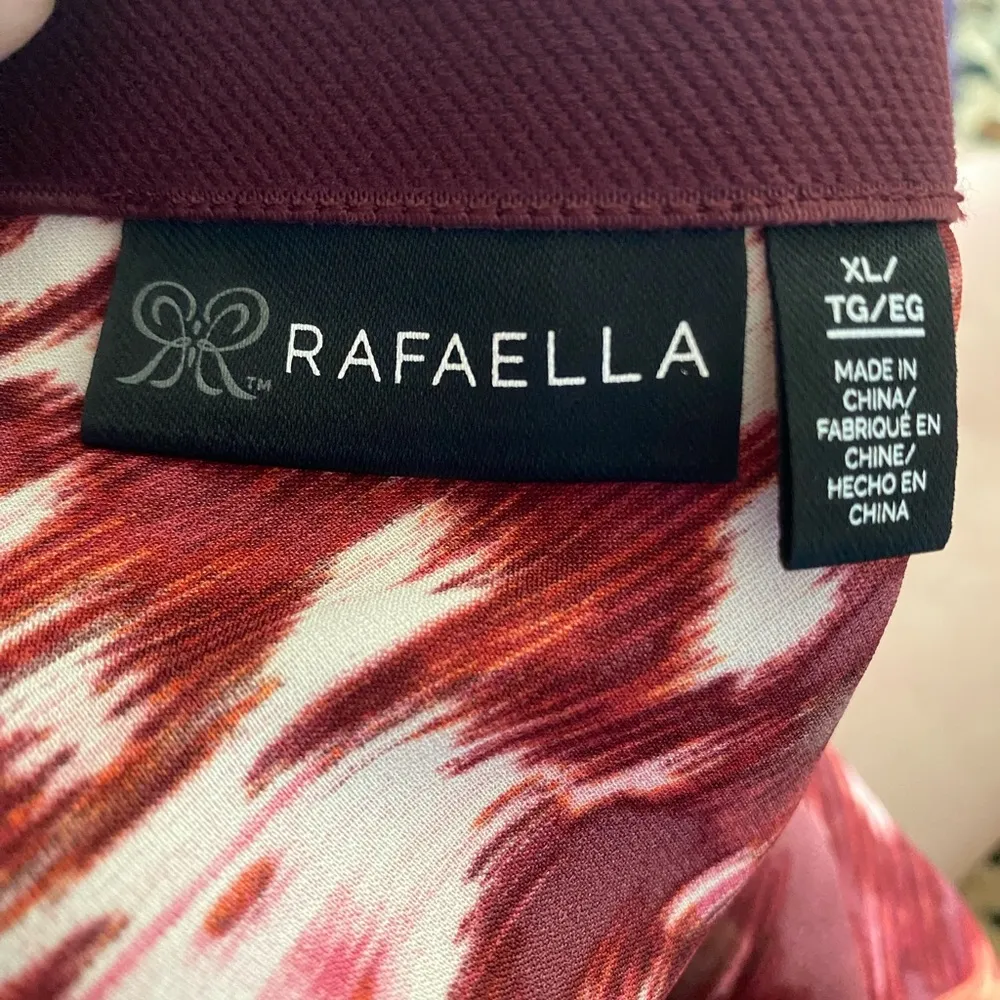 Rafaella Women’s Long Maxi Skirt XL 16 Plum Orange White Print Waist 36” 38” NWT - Image 6