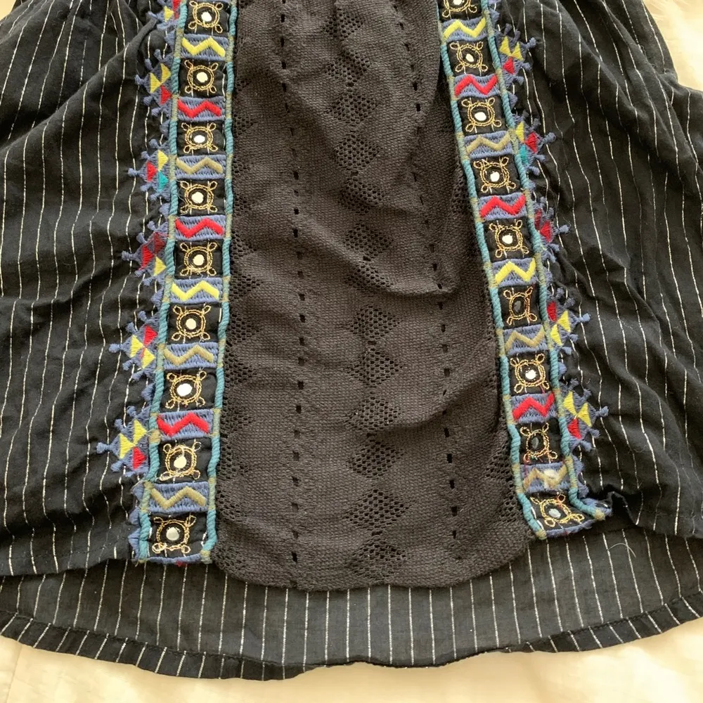 Free People BOHO Layered Beaded & Mirror Inset Dress Women Size 2 - Image 7