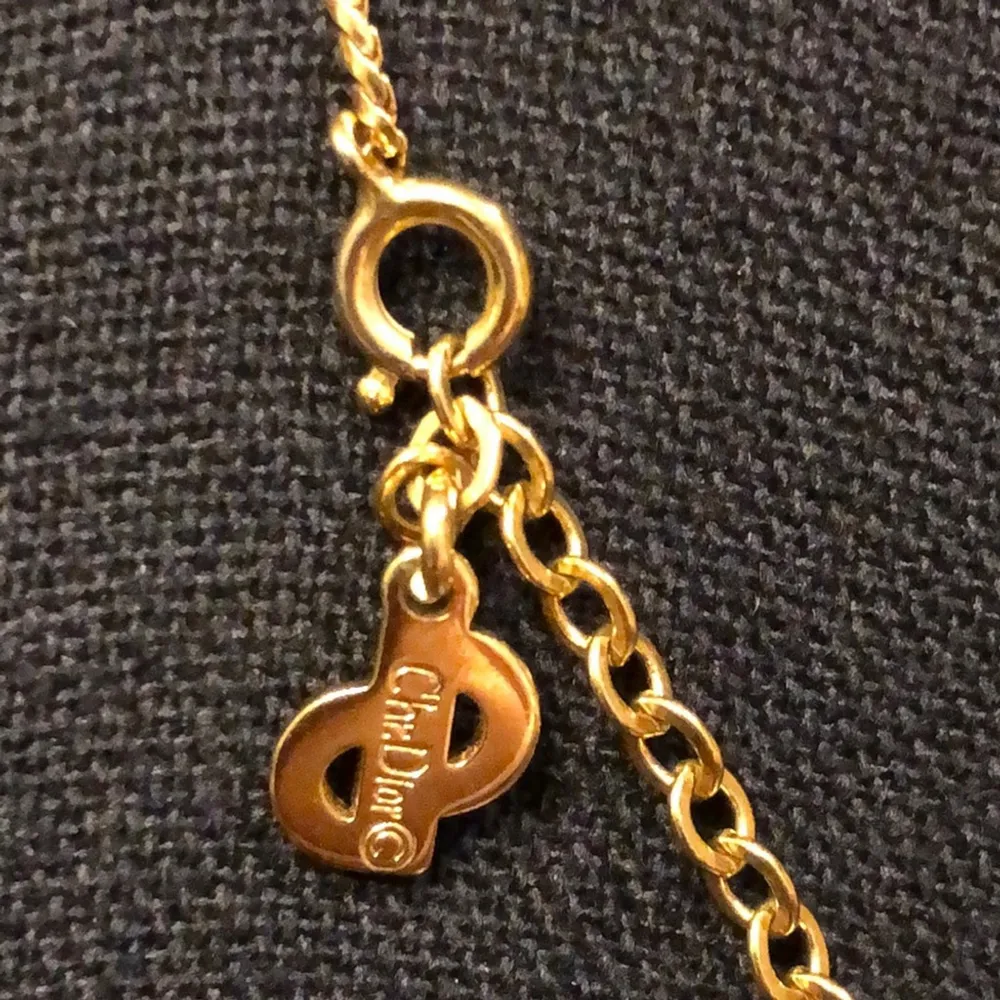 CHRISTIAN DIOR Gold Plated CD Monogram Pendant Necklace w/ DIOR BOX, DUST BAG - Image 12