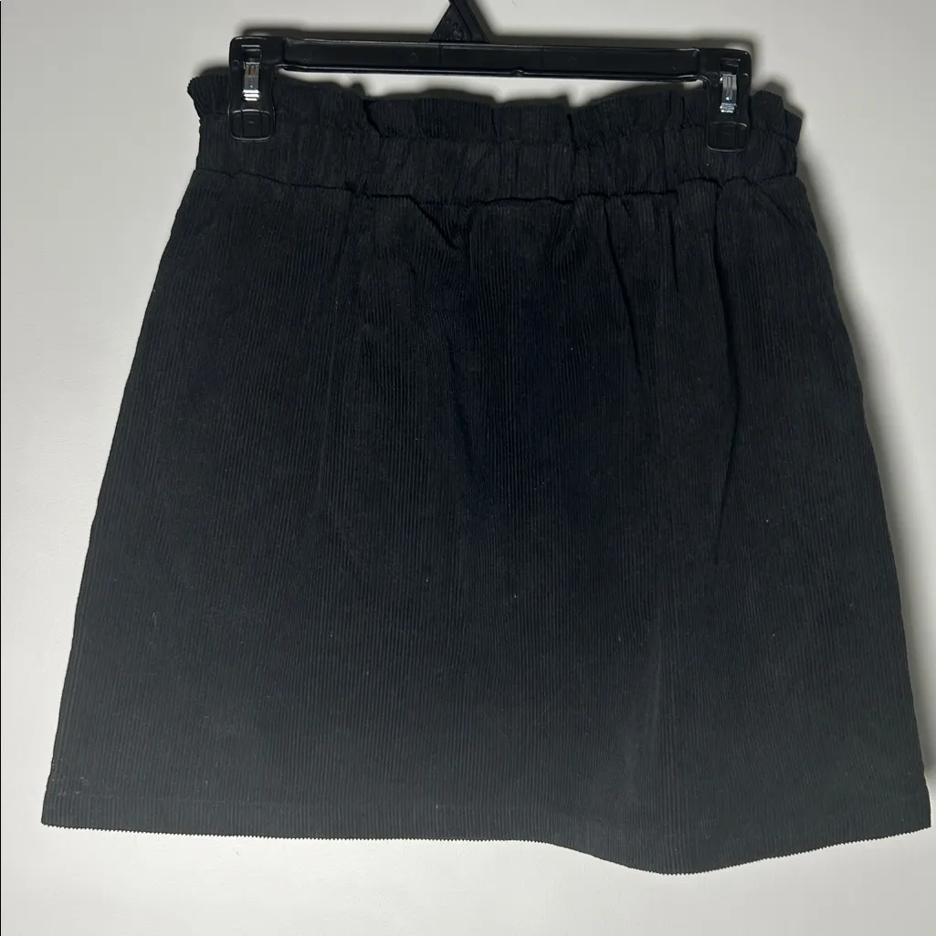 Copper Key Black Corduroy Skirt Women's Size Medium Mini Skirt Paperbag Waist - Image 5