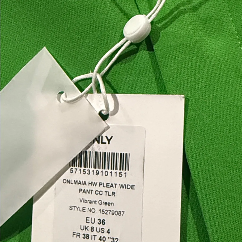 Only Maia Wide Leg Fit Trousers - Green / Vibrant Green - Image 7