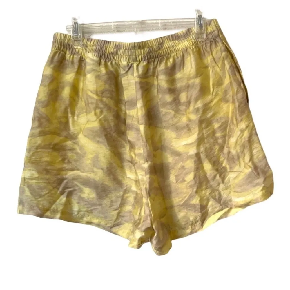& Other Stories Water Color Printed High Waist Shorts Size L Large Yellow - Image 5