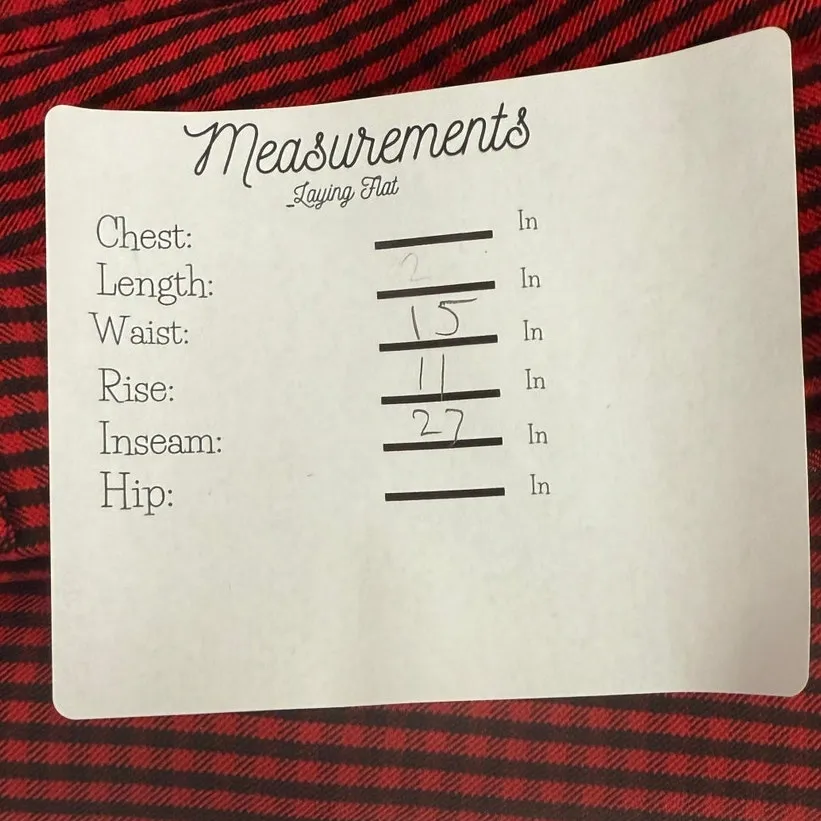 ZARA High Rise Stretch Gingham Flat Front Skinny Pants Button ZipUp L Red Black - Image 8