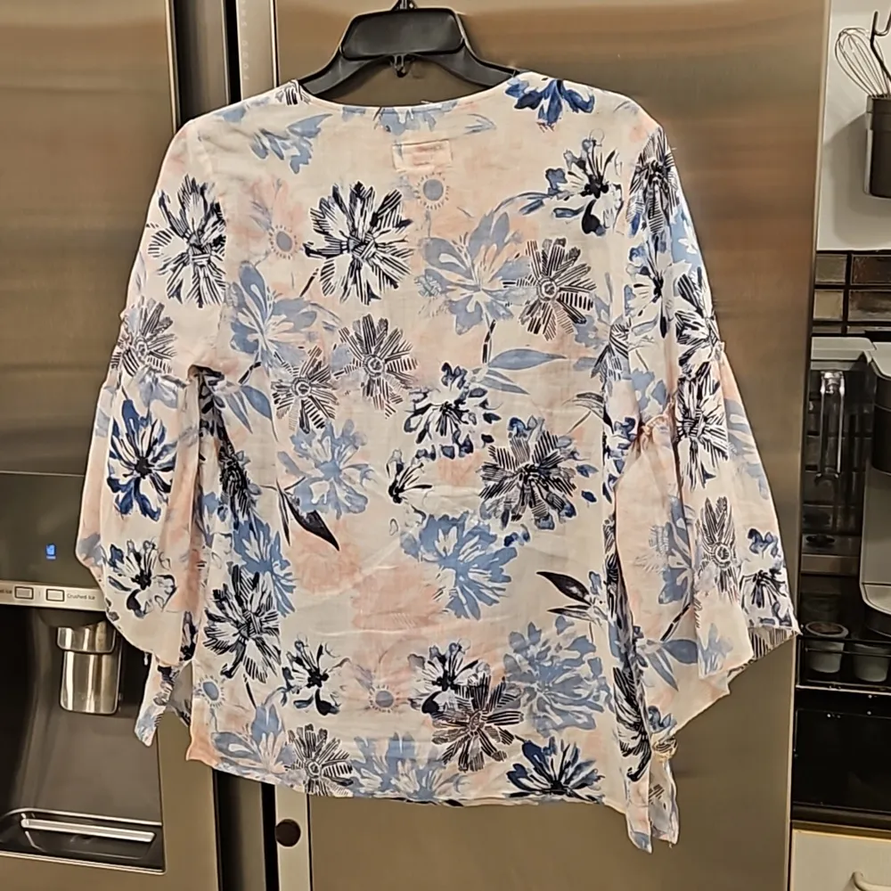 đź’•JOHNNY WAS WORKSHOPđź’• Embroidered Peasant Blouse ~ Painterly Floral Print XS - Image 10