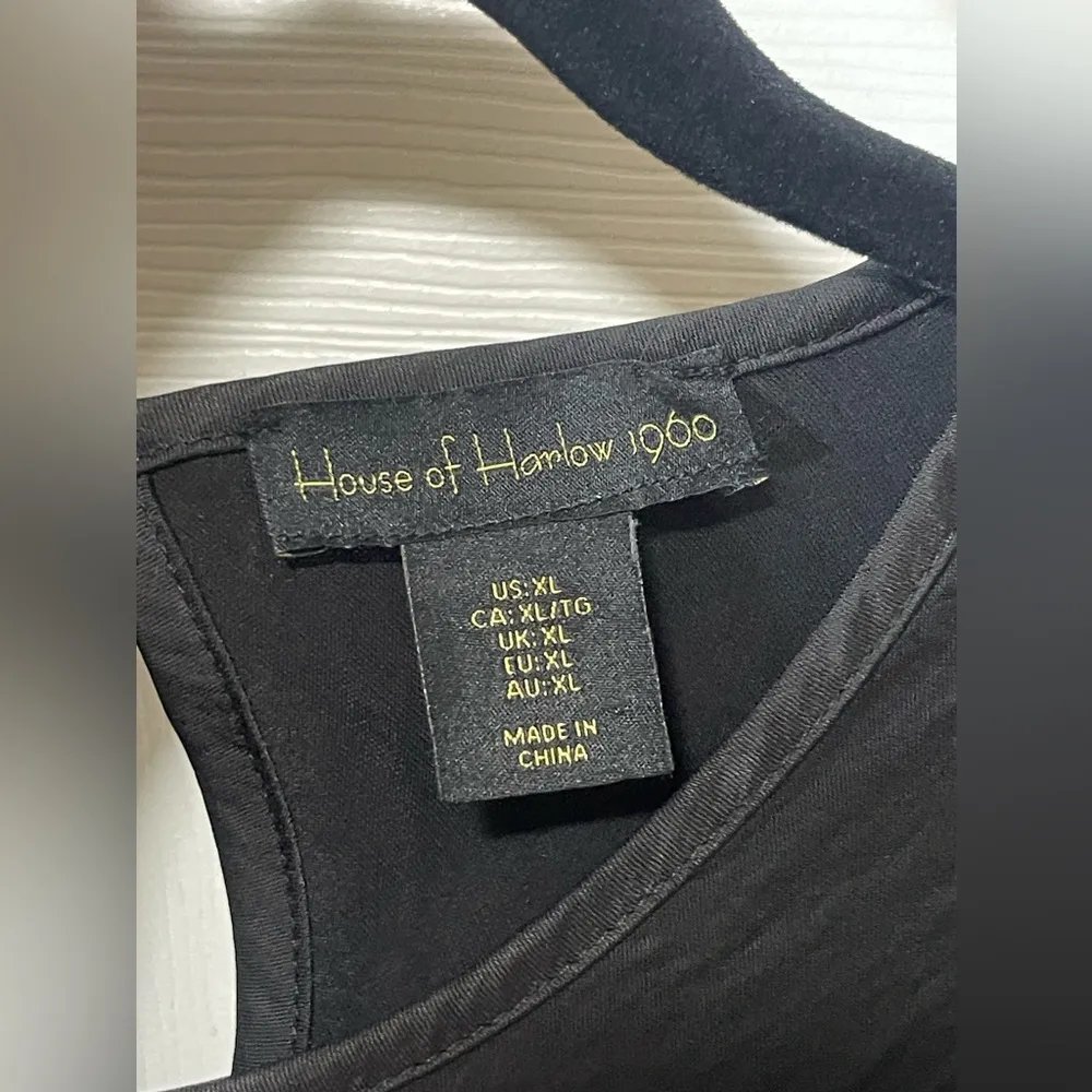 House of Harlow 1960 Women's Satin Slip Dress Circle Side Cutout in Black Sz XL - Image 14