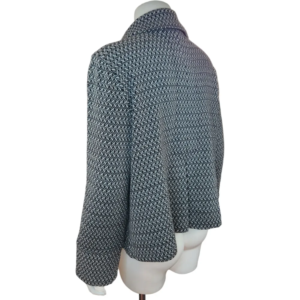 Charter Club Herringbone Jacket Sz L Women’s Gray Black & White Academia Peacoat - Image 6