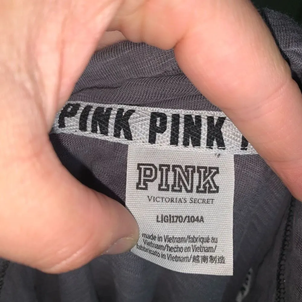 Victoria’s Secret Pink gray cropped Athleisure L pullover sweatshirt - Image 3