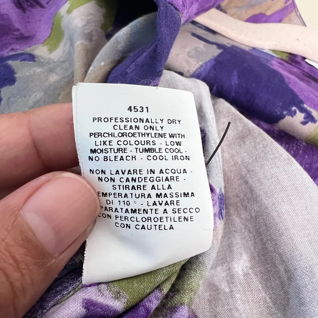 Moschino Floral Dress US 8 Purple Cotton As Seen on Michelle Obama Rare - Image 13