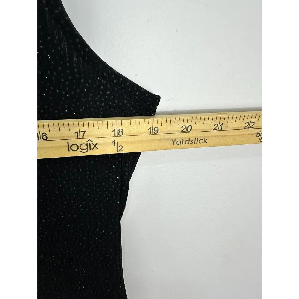 Alex Evenings Dress Womens 12P Black Sparkle Maxi Sleeveless Formal Glam Y2K - Image 2