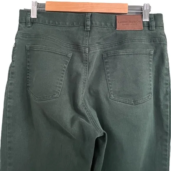 Vintage LRL Ralph Lauren Straight Jeans Pine Green Size 10 Fall Preppy High Rise - Image 7