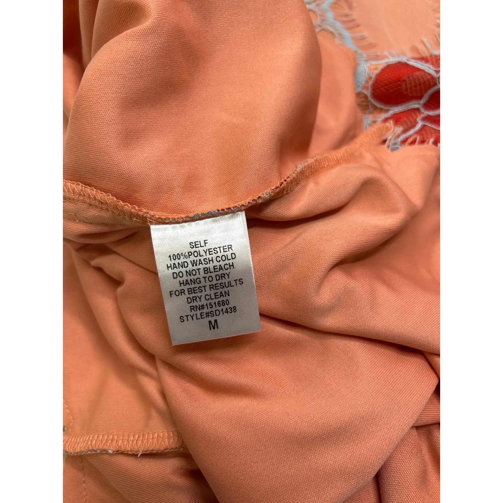 Storia Melody Floral Embroidered Cap Sleeve Empire Sheath Dress Pink Blue Size M - Image 9