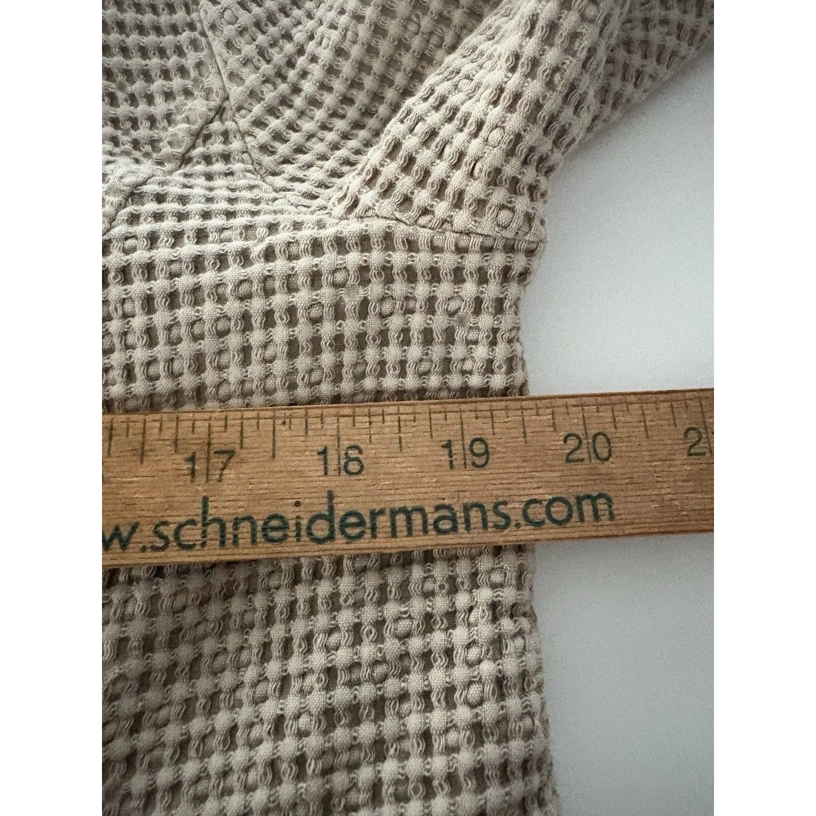 Focus Waffle Weave Jacket Size S Tan Big Button Lagenlook Utility Coastal Brown - Image 10