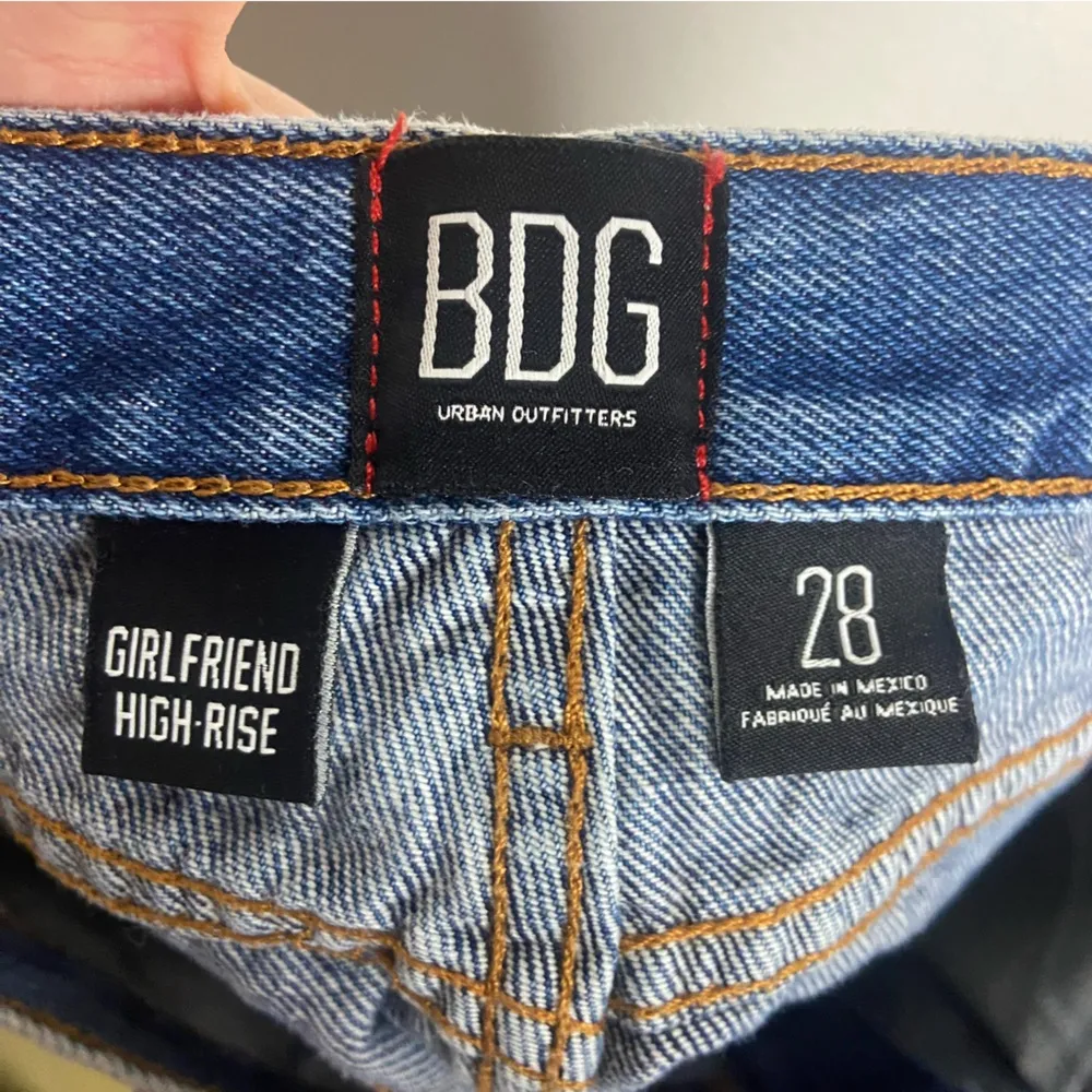 BDG Urban Outfitters Size 28 Girlfriend High Rise Jean Shorts Distressed Studs - Image 6