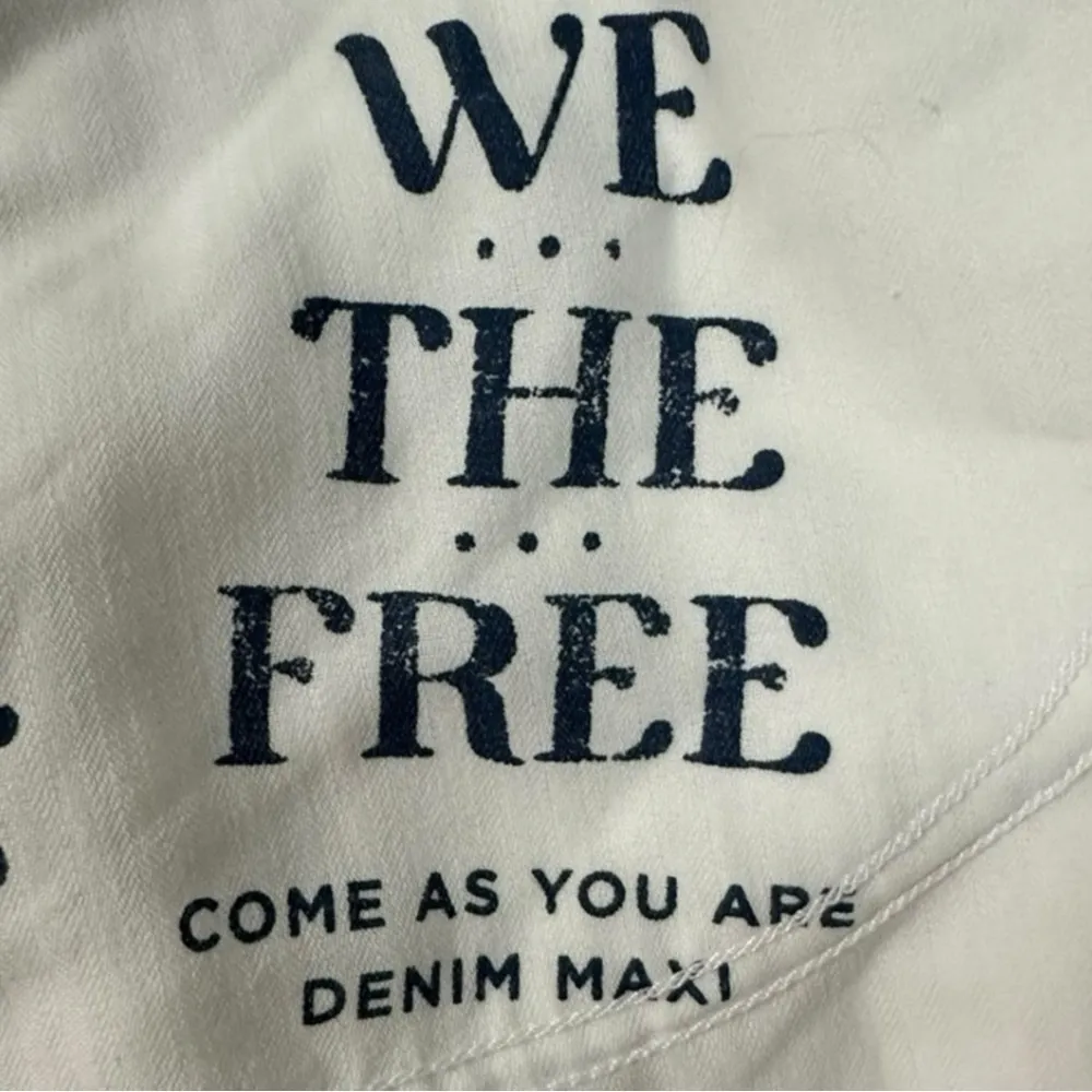 Free People Come As You Are Denim Maxi Skirt in White Size 2 NWT - Image 14