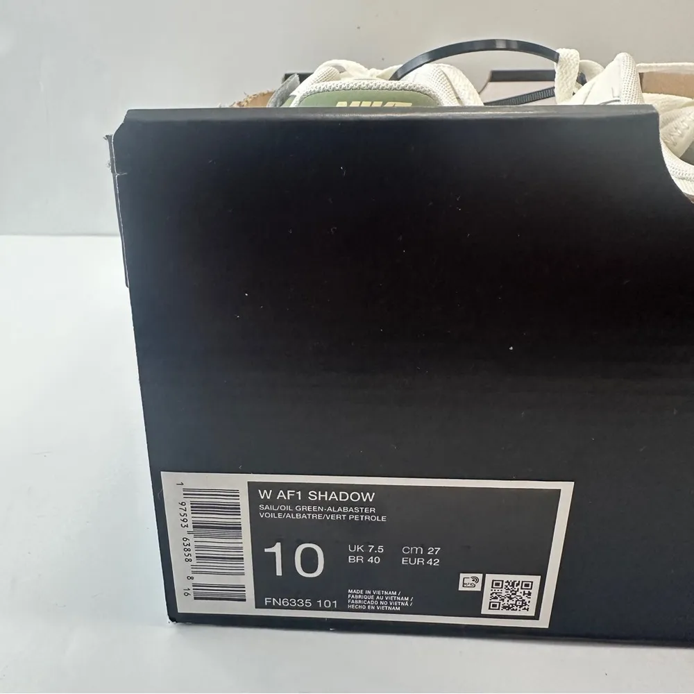 NWT Nike Air Force 1 Shadow Womens Size 10 Shoes Sail Oil Green Leather Sneakers - Image 9