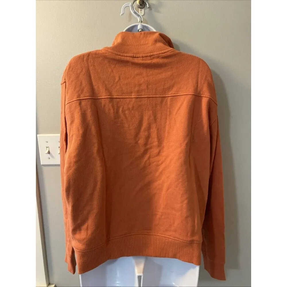 Pact Large Apricot Brandy Essential Loopback Terry Quarter Zip Organic Cotton Orange - Image 4