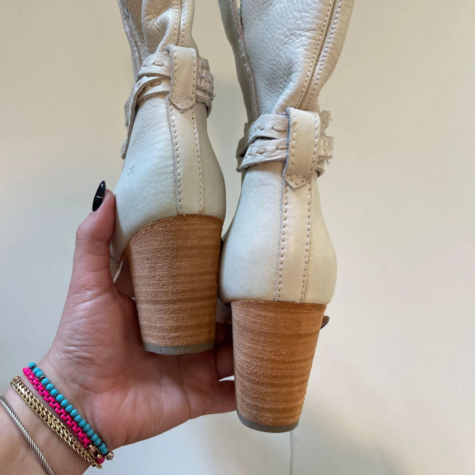 NWOT  Cream Leather Boots - Image 7