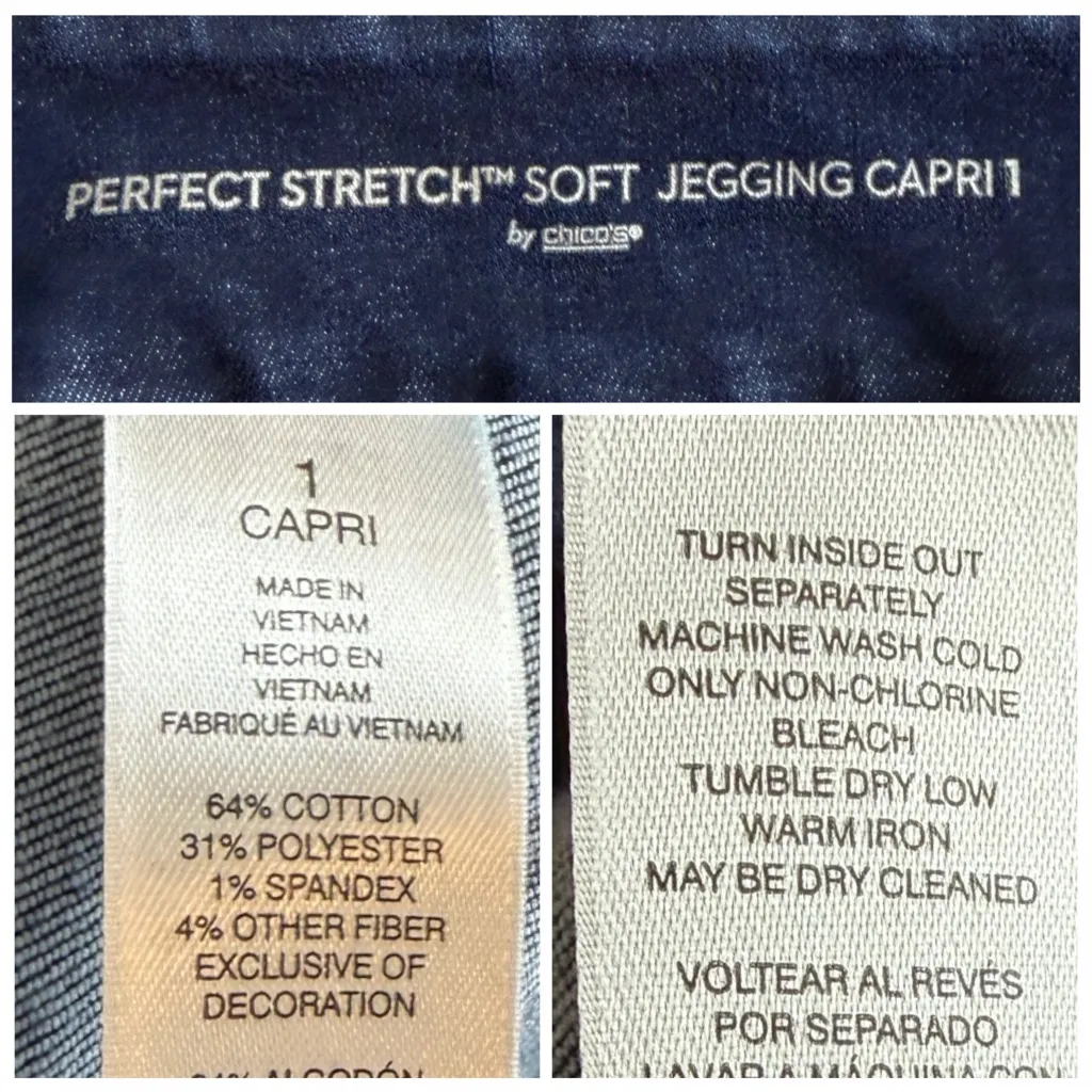 Chico’s Size 1 Perfect Stretch Soft Jegging Capri Jeans Women’s 8 Dark Wash - Image 6