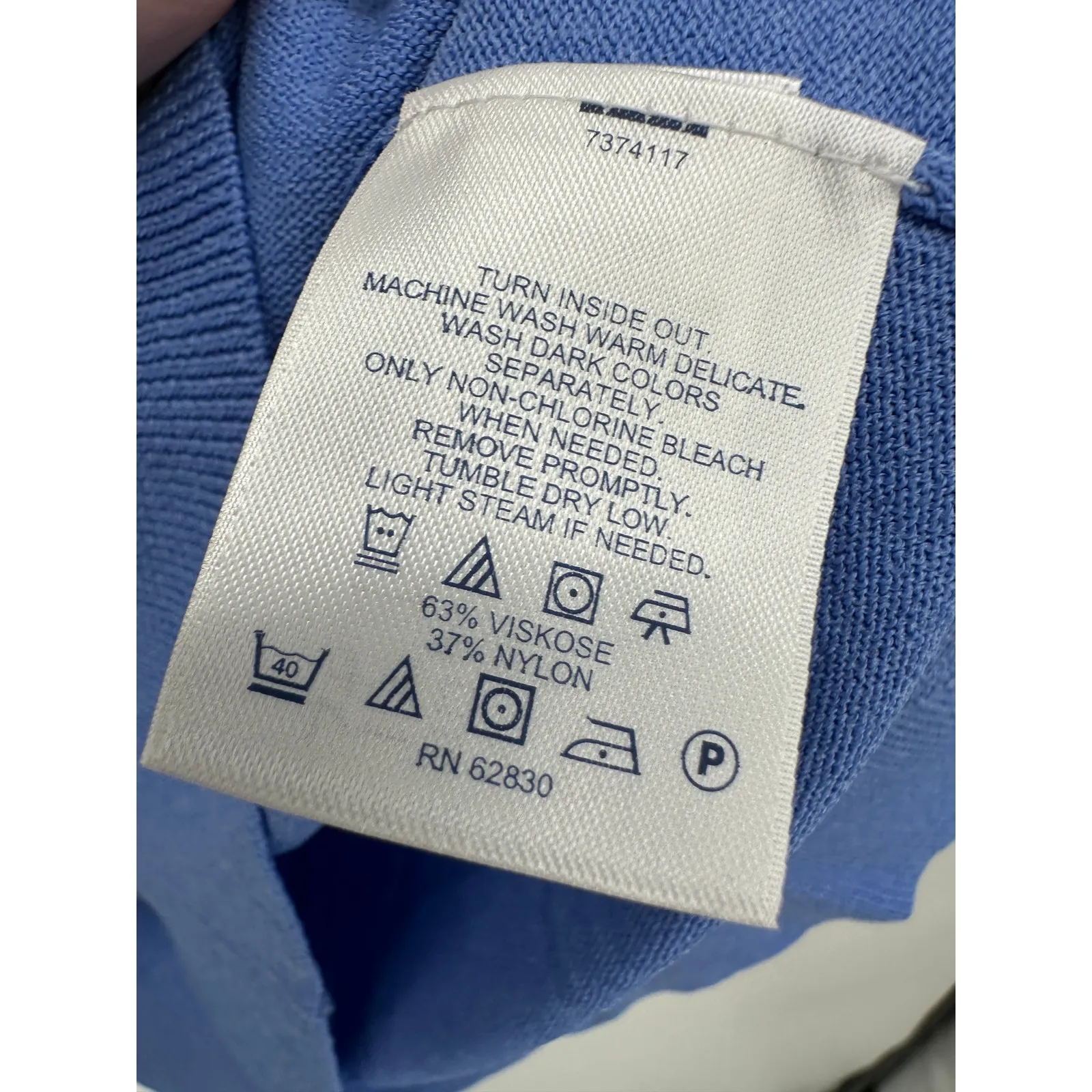 Lands' End Womens Knit Sweater Tee Size S NWT Blue Stretch Office Career Shirt - Image 5