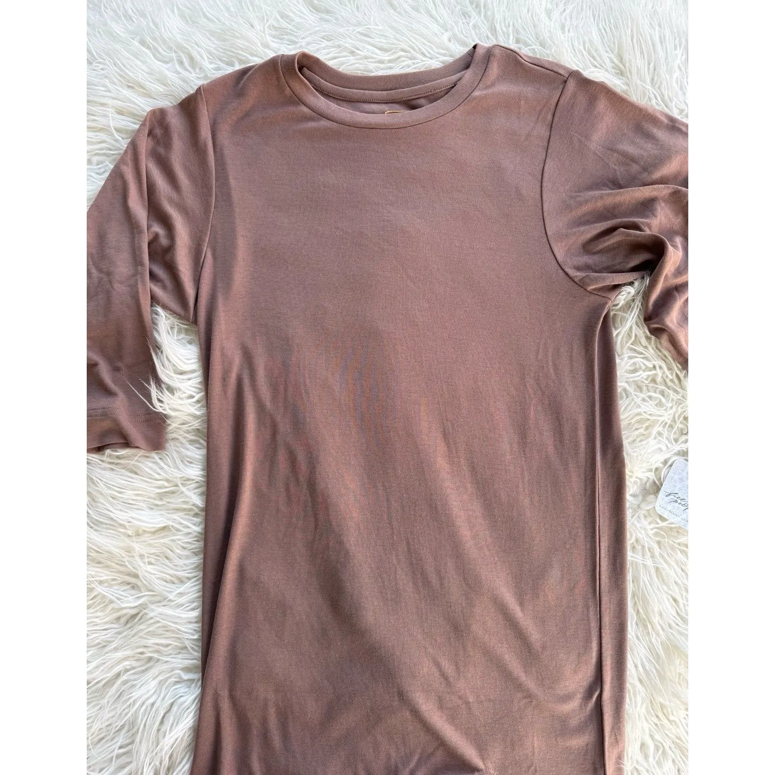 Free People Good Feels Tee Mini Dress Brownie Size XS - Image 4