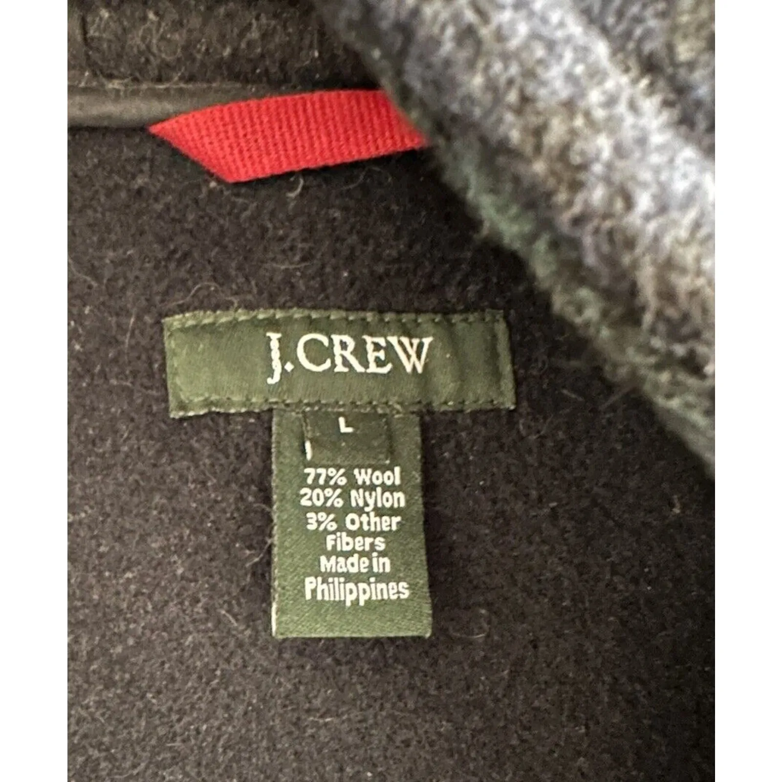 J. Crew Plaid Wool Peacoat Toggle Hooded Coat Green Blue Women's Size Large - Image 6