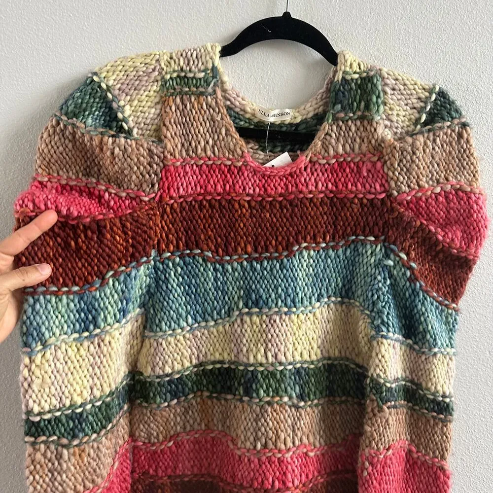 Ulla Johnson Violeta Paradise Multicolor Stripe Wool Knit Pullover Sweater NWT - Image 9