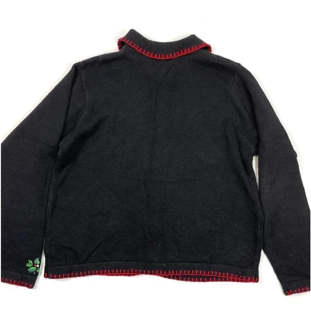 Vintage Embroidered Christmas Sweater Size M - Image 6