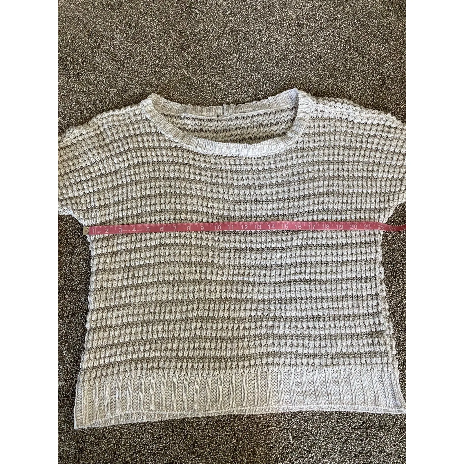 Express Cozy Textured Knit Sweater – Neutral Beige – 100% Acrylic - Image 5