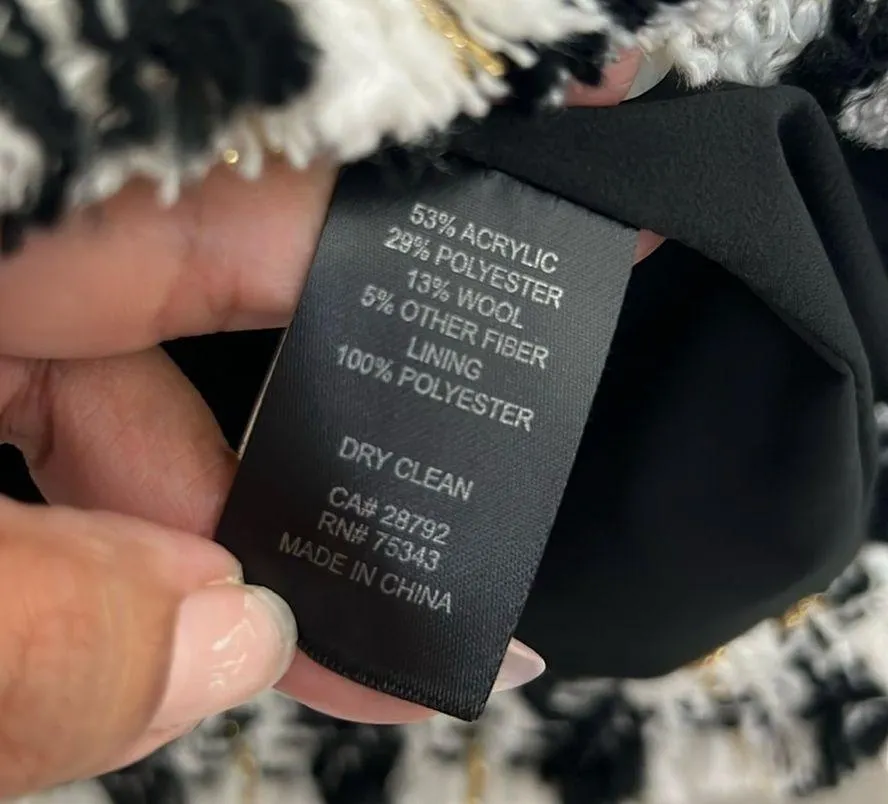 House of Harlow 1960 Black & White  Tweed Jacket - Image 6