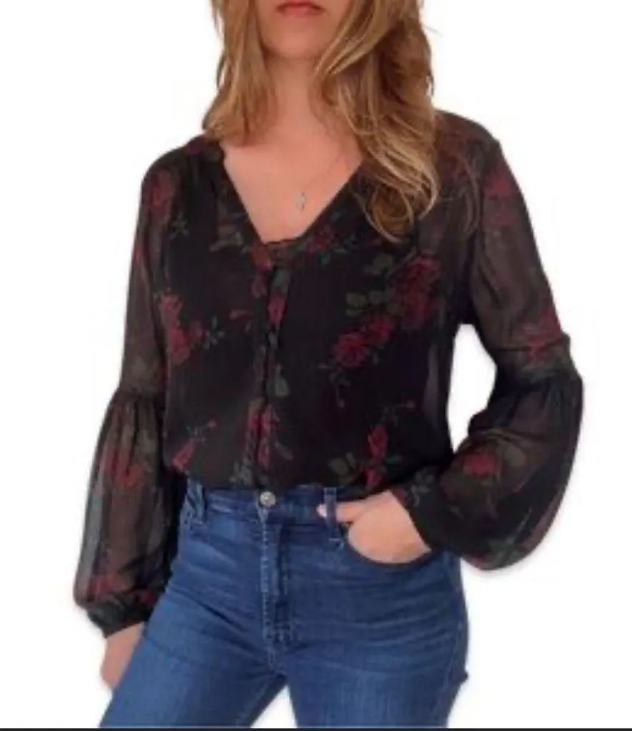 PAIGE‎ Joplin rose blouse large - Image 2