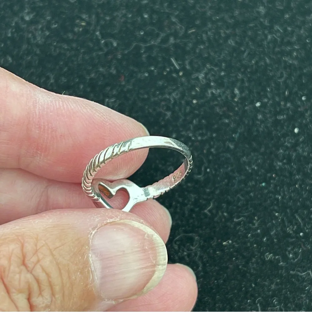Vintage 925 silver heart ring size 5.5 - Image 4