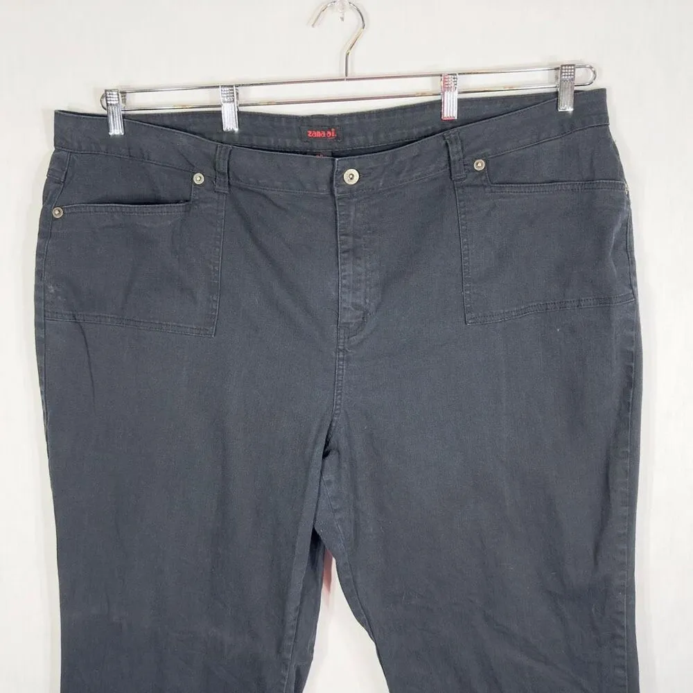 Zana Di Plus Size 30 Jeans Black Wide Leg Flare High Rise Short Inseam Denim 106 - Image 3