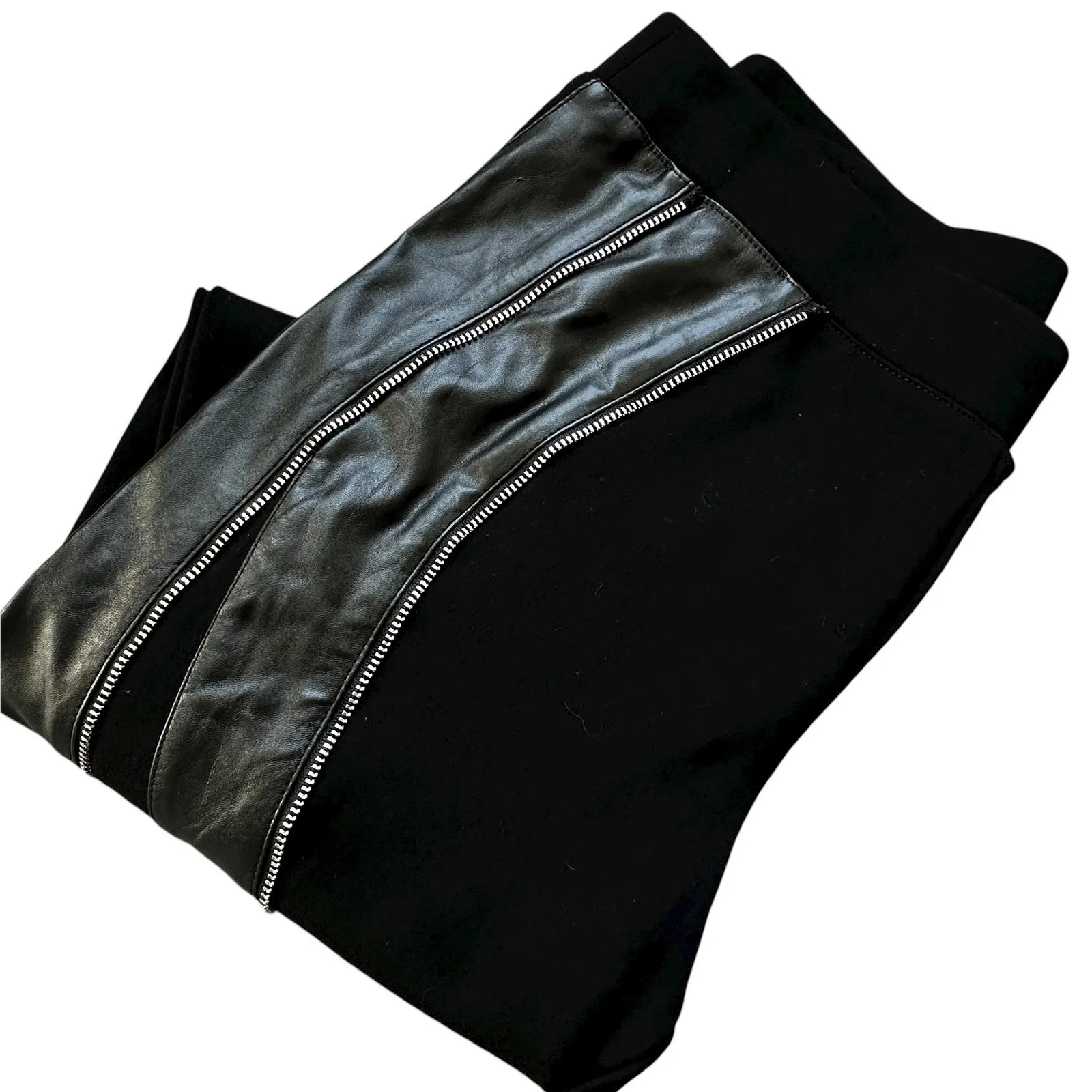 NWT Bebe Leggings Black Small Faux Leather Panel Moto Edgy Streetwear Athleisure - Image 5