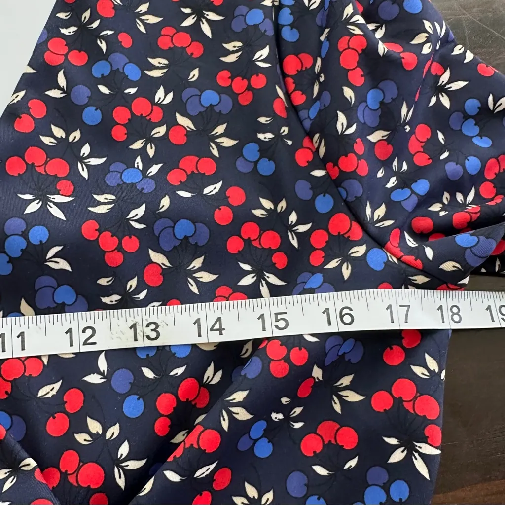 Ann Taylor cherry print stretch wrap blouse size M - Image 10