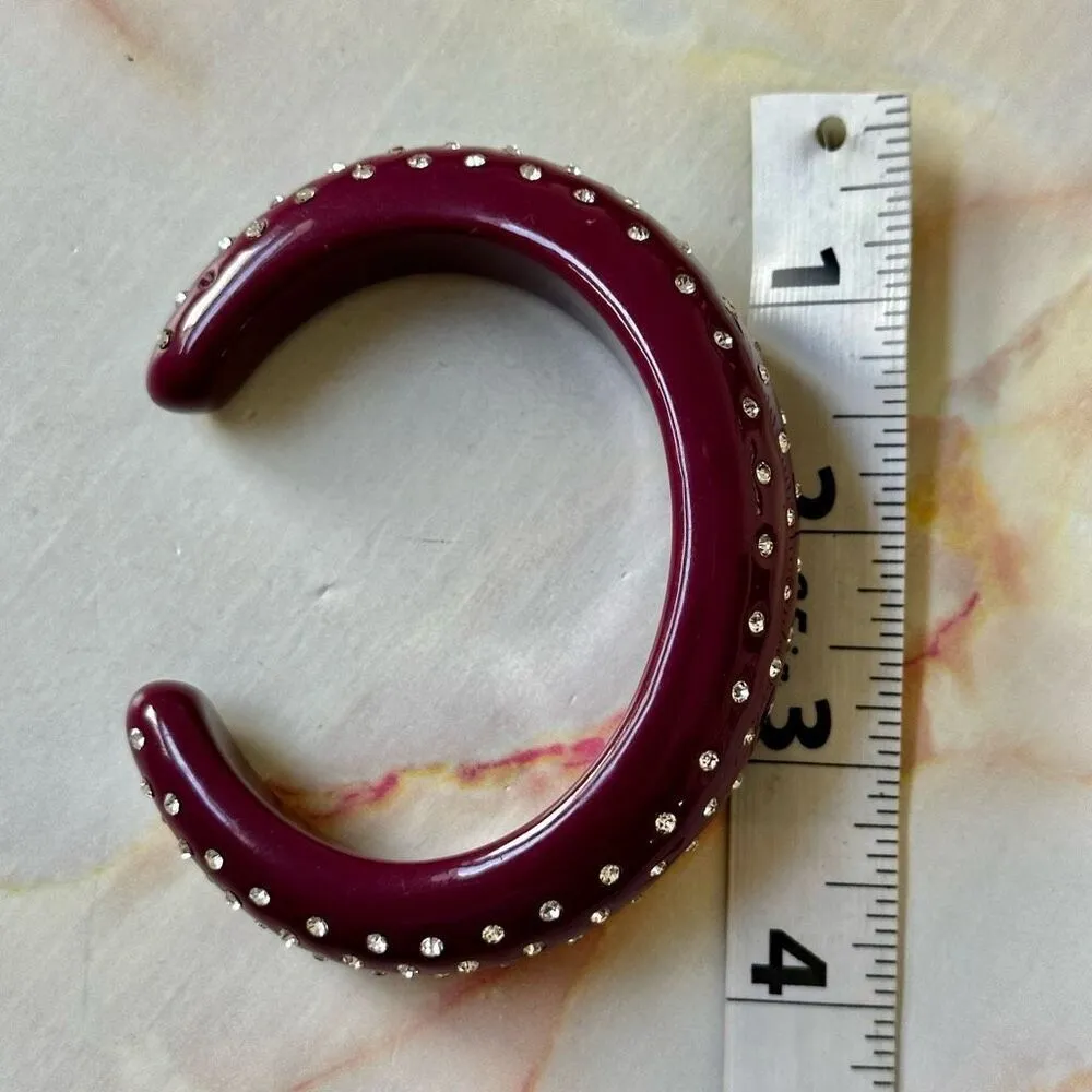 J. Crew Eileen burgundy rhinestone cuff bracelet - Image 3