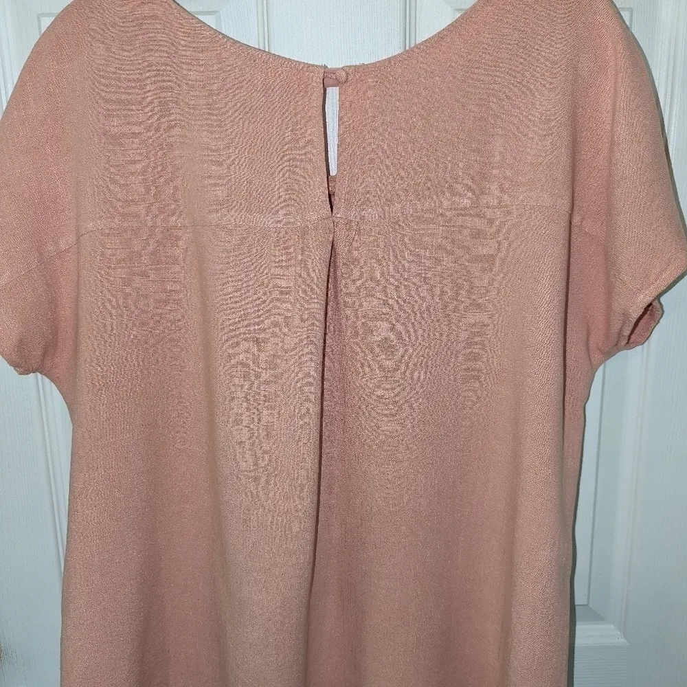 4/$25 BUNDLE SALE!  KORI AMERICA DUSTY PINK DROP SHOULDER LINEN BLEND BLOUSE! - Image 5
