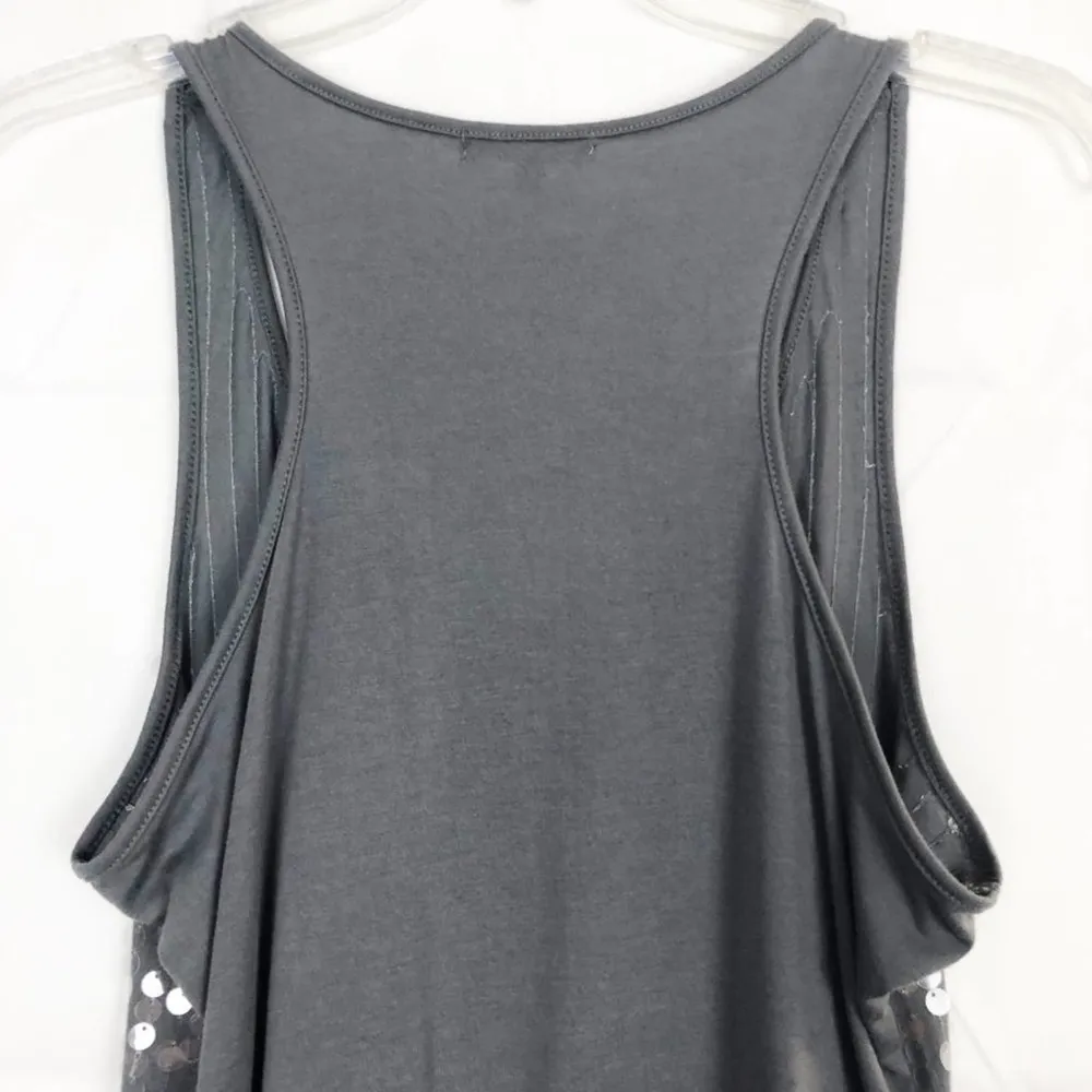 Charlotte Russe Sleeveless Gray Sequin Top Size L - Image 7