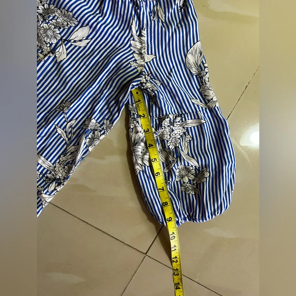 mlle Gabrielle Blue‎ and white stripe dress with flowers - Image 8