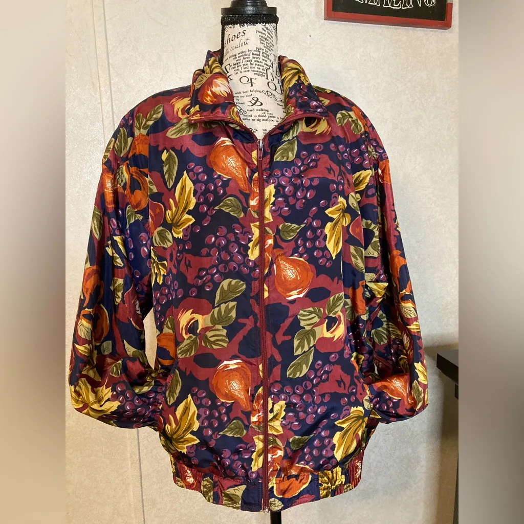 Vintage 80's EVR Crazy Sexy Cool Totally Rad Multi Color Windbreaker Jacket L Purple Size L - Image 12