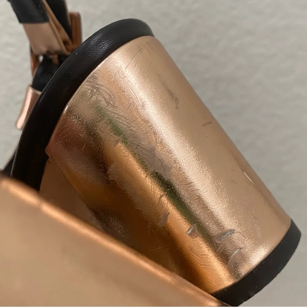 KATE SPADE NY Rose Gold/Black Chunky Block Heel Sandals Size 6.5 - Image 15