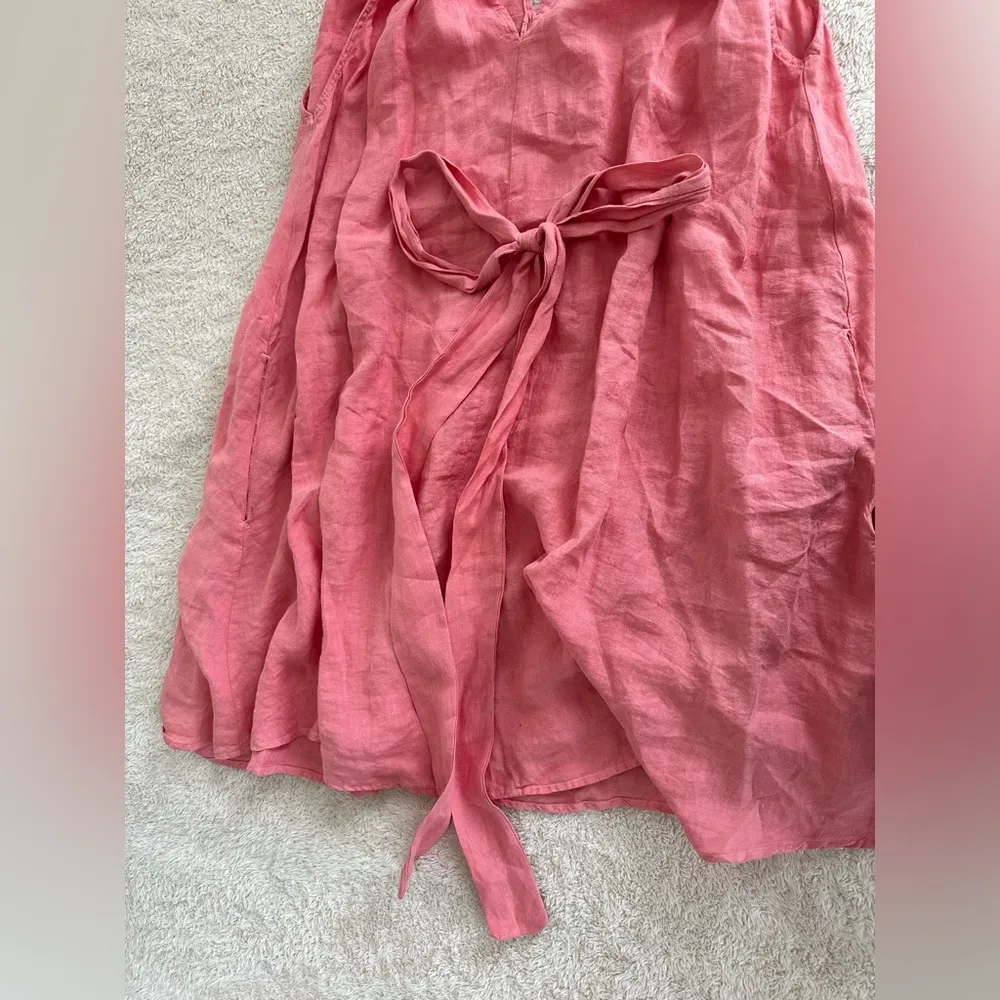 Velvet by Graham & Spencer pink 100% Linen tank dress size Small - Image 8